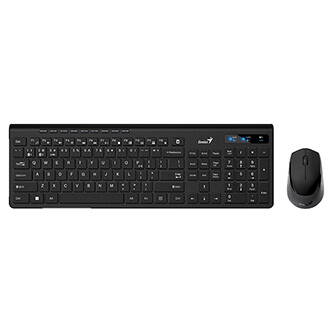 Genius SlimStar 8230, sada klávesnice s bezdrátovou optickou myší, 1x AA, 1x AA, CZ/SK, klasická, Dual-Mode typ bezdrátová, černá,