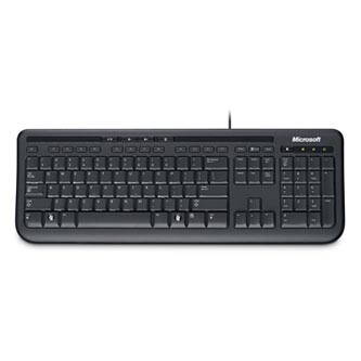 Microsoft Wired Keyboard 600 USB CZ, Klávesnice CZ/SK, klasická, drátová (USB), černá
