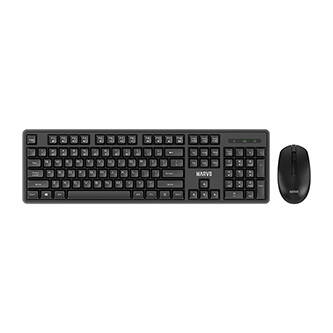 Marvo WS005 BK, klávesnice s bezdrátovou myší, US, kancelářská, černá
