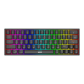 Marvo SHOGO 63, klávesnice US, herní, drátová (USB), černá, mechanická, podsvícení