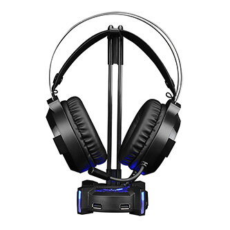 Podsviceny Stojan Na Sluchatka Hz 04 4x Usb 3 0 Hub Cerny Marvo
