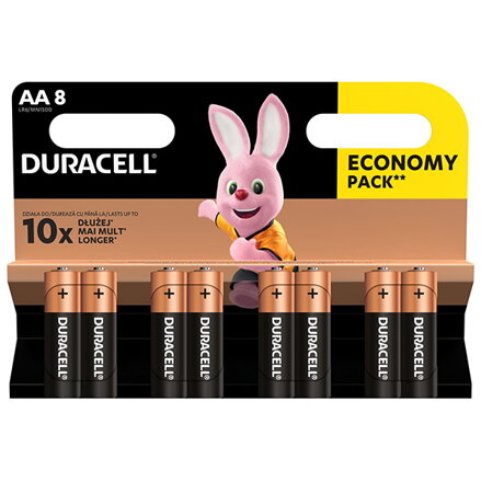 Baterie alkalická, AA, 1.5V, Duracell, blistr, 8-pack, 42303, Basic Baterie alkalická, AA, 1.5V, Duracell, blistr, 8-pack, 42303, Basic
