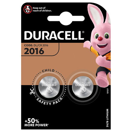 Baterie lithiová, CR2016, Duracell, blistr, 2-pack, 42441 Baterie lithiová, CR2016, Duracell, blistr, 2-pack, 42441