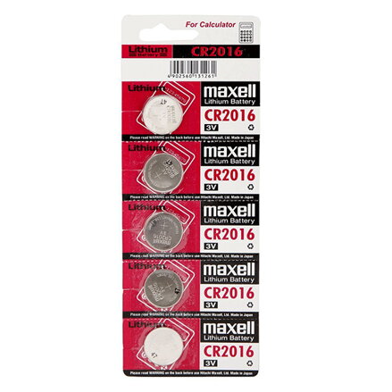 Baterie lithiová, CR2016, 3V, Maxell, blistr, 5-pack