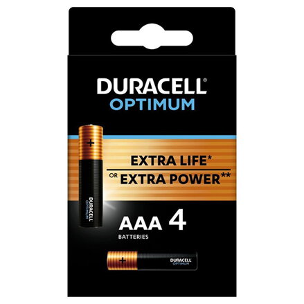 Duracell Optimum Jednorázová alkalická baterie AAA, 4-pack