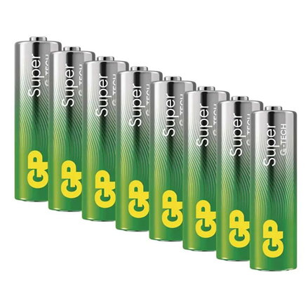 Baterie alkalická, AA (LR6), AA, 1.5V, GP, blistr, 8-pack, SUPER