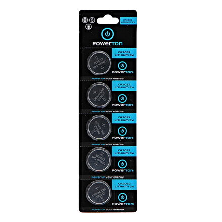 Baterie lithiová, CR2032, 3V, Powerton, blistr, 5-pack