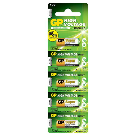 Baterie alkalická, 23AF, V23GA, MN21, 12V, GP, blistr, 5-pack