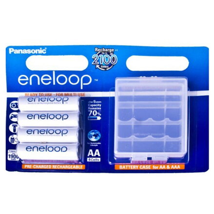 Přednabité baterie, AA, 1.2V, 1900 mAh, Panasonic-Eneloop, blistr, 4-pack, cena za 4ks baterií