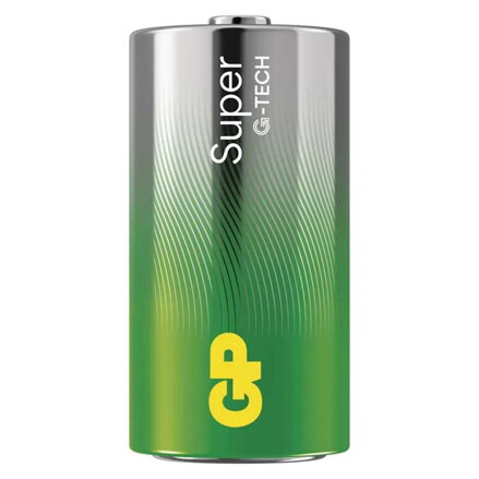 Baterie alkalická, LR14, LR14, 1.5V, GP, fólie, 2-pack, SUPER, malý monočlánek