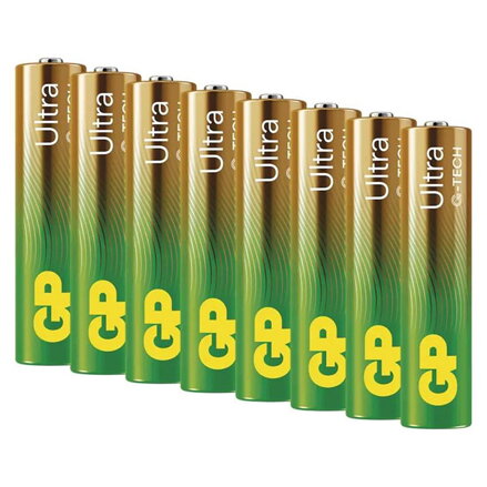 Baterie alkalická, AAA (LR03), AAA, 1.5V, GP, blistr, 8 pack, ULTRA
