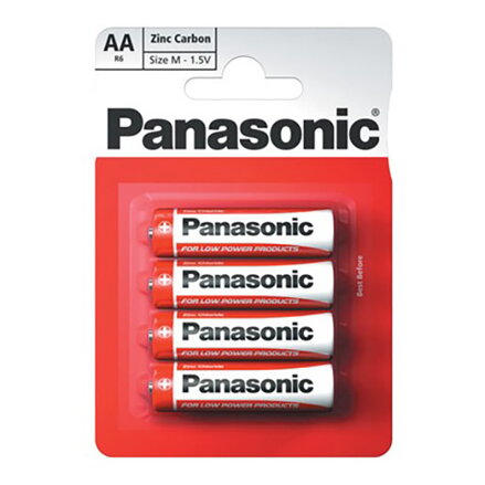 Baterie zinkouhlíková, AA, 1.5V, Panasonic, blistr, 4-pack