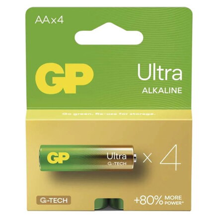 Baterie alkalická, AA, 1.5V, GP, blistr, 4-pack, ULTRA