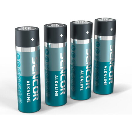 Baterie alkalická, AA, 1.5V, Sencor, blistr, 4-pack