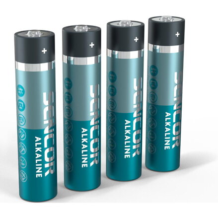 Baterie alkalická, AAA, 1.5V, Sencor, folie, 8-pack