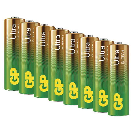Baterie alkalická, AA (LR6), AA, 1.5V, GP, blistr, 8-pack, ULTRA