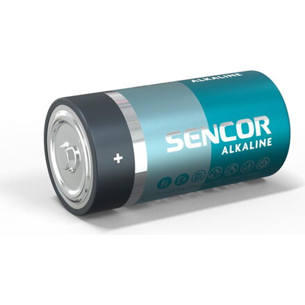 Baterie alkalická, malý monočlánek, C, 1.5V, Sencor, blistr, 2-pack