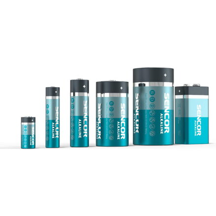 Baterie alkalická, malý monočlánek, C, 1.5V, Sencor, blistr, 2-pack