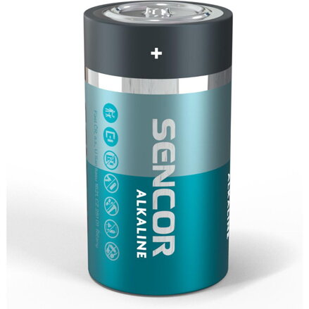 Baterie alkalická, velký monočlánek, D, 1.5V, Sencor, blistr, 1-pack