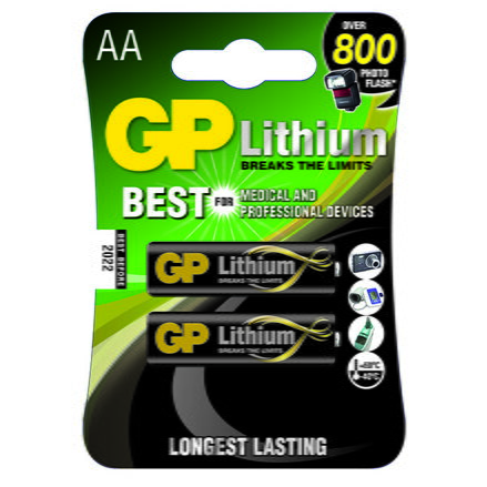Baterie lithiová, AA, 1.5V, GP, blistr, 2-pack