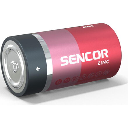 Baterie alkalická, velký monočlánek, D, 1.5V, Sencor, blistr, 2-pack