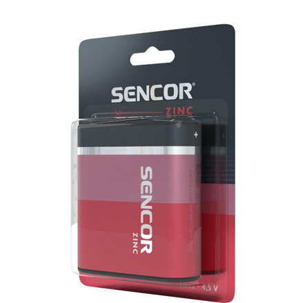Baterie zinkouhlíková, 3R12, 4.5V, Sencor, blistr, 1-pack