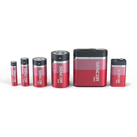 Baterie zinkouhlíková, AA, 1.5V, Sencor, blistr, 4-pack