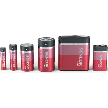 Baterie zinkouhlíková, AAA, 1.5V, Sencor, blistr, 4-pack
