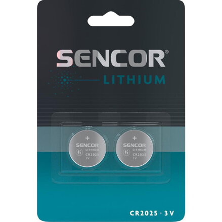 Baterie lithiové, CR2025, 3V, Sencor, blistr, 2-pack
