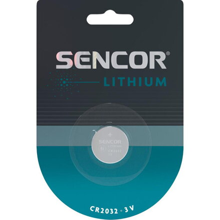 Baterie lithiové, CR2032, 3V, Sencor, blistr, 1-pack