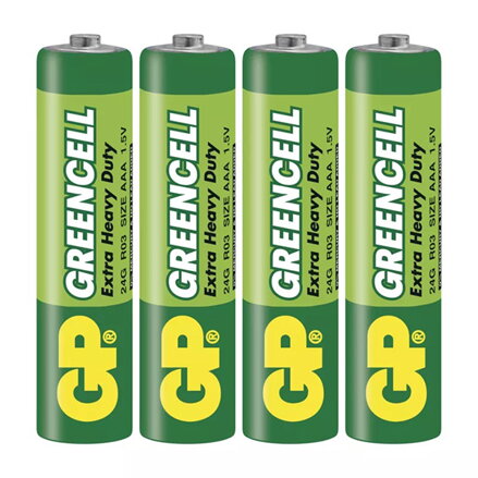 Baterie zinkochloridová, AAA, 1.5V, GP, blistr, 4-pack, Greencell