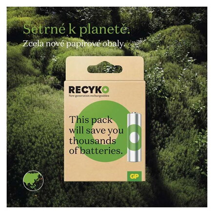 Nabíjecí baterie, AA (HR6), 1.2V, 2100 mAh, GP, papírová krabička, 2-pack, ReCyko