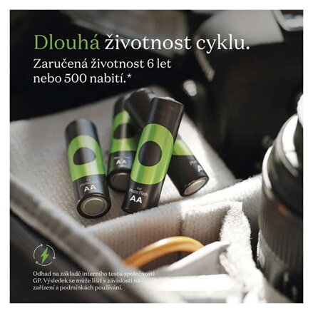 Nabíjecí baterie, AA (HR6), 1.2V, 2000 mAh, GP, papírová krabička, 4-pack, ReCyko Pro Photo Flash