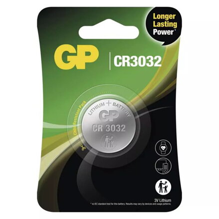 Baterie, CR3032, 3V, 500 mAh, GP, blistr, 1-pack