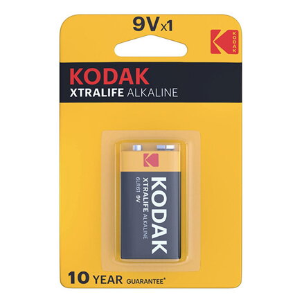 Baterie jednorázová alkalická, tužková, 9VA, 9V, Kodak, blistr, 1-pack, KOD-9VAXT, Alkaline XTRALIFE