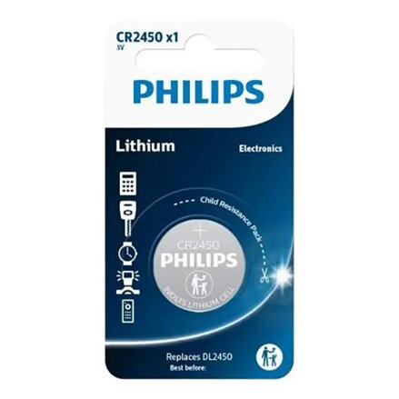 Baterie lithiová, CR2430, CR2430, 3V, PHILIPS, blistr, 1-pack, CR2430/00B, knoflíková