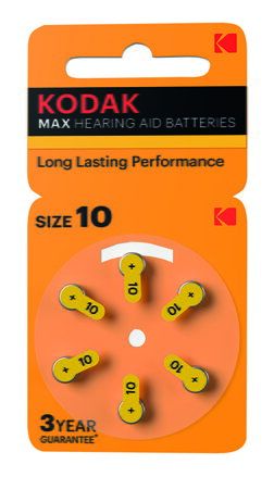 Baterie jednorázová zinkovzdušná, speciální, P10, 1.45V, Kodak, blistr, 6-pack, KOD-P10BL6, zinkovzdušná