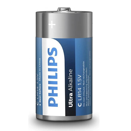 Baterie alkalická, D (LR20), D, 1.5V, PHILIPS, blistr, 4-pack, LR20E2B/10, Ultra Alkaline