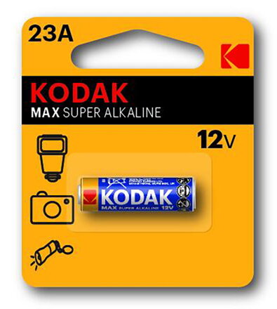 Baterie jednorázová alkalická, speciální, A23, 12V, Kodak, blistr, 1-pack, KOD-23A, alkalická