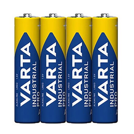 Baterie alkalická, AAA (LR03), AAA, 1.5V, Varta, fólie, 4-pack, VAR-LR3IND, Industrial Pro