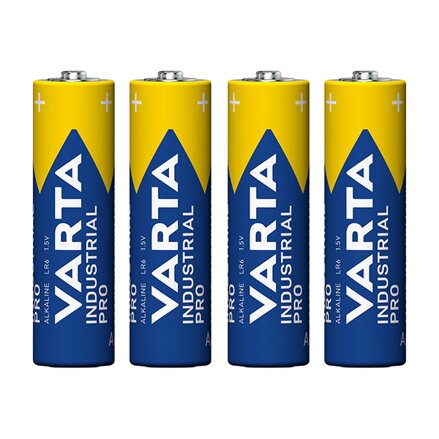Baterie alkalická, AA (LR6), AA, 1.5V, Varta, fólie, 4-pack, VAR-LR6IND, Industrial Pro