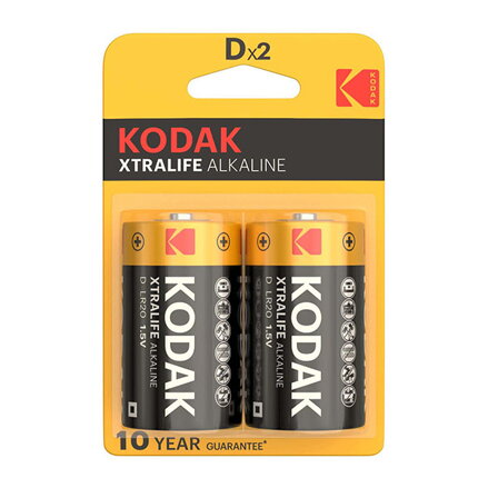 Baterie jednorázová alkalická, tužková, LR20, 1.5V, Kodak, blistr, 2-pack, KOD-LR20XT, Alkaline XTRALIFE