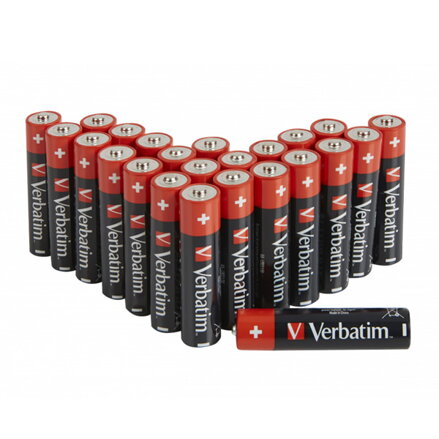 Baterie alkalická, AA-LR6 Mignon, AA, 1.5V, Verbatim, krabička, 24-pack, 49505