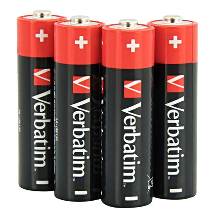 Baterie alkalická, AA (LR6), AA, 1.5V, Verbatim, blistr, 4-pack, 49921