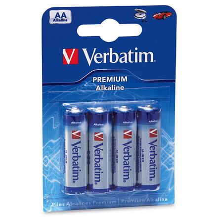 Baterie alkalická, AA (LR6), AA, 1.5V, Verbatim, blistr, 4-pack, 49921