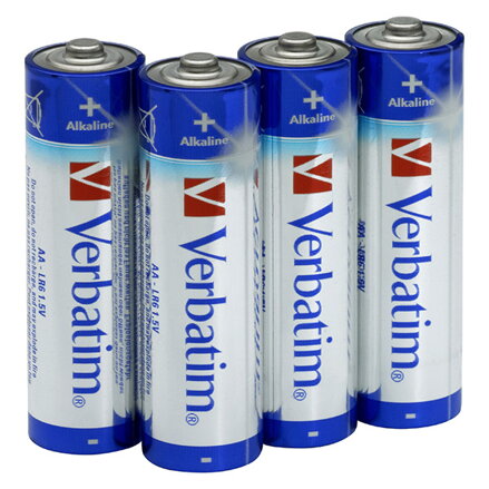 Baterie alkalická, AA (LR6), AA, 1.5V, Verbatim, blistr, 4-pack, 49921