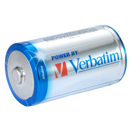 Baterie alkalická, LR20, velký monočlánek, D, 1.5V, Verbatim, blistr, 2-pack, 49923, velký monočlánek
