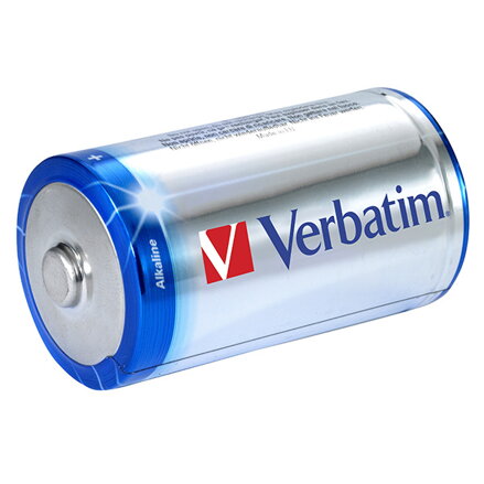 Baterie alkalická, LR20, velký monočlánek, D, 1.5V, Verbatim, blistr, 2-pack, 49923, velký monočlánek