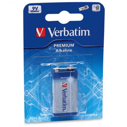 Baterie alkalická, R61, R61, 9V, Verbatim, blistr, 1-pack, 49924