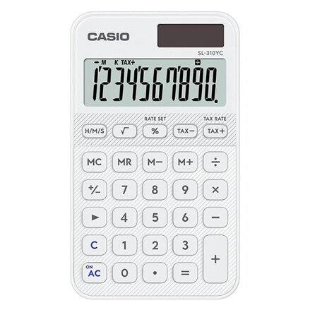 Casio Kalkulačka SL 310 YC WE, bílá, kapesní, desetimístná, duální napájení